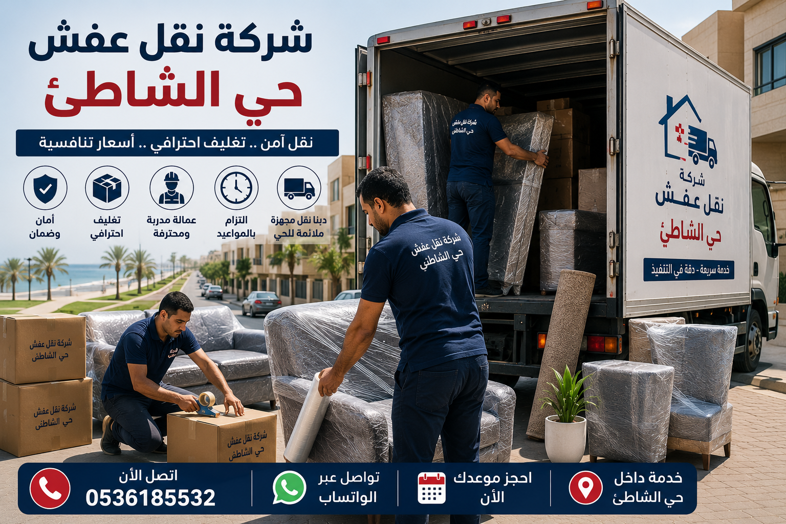 شركة نقل عفش حي الشاطئ